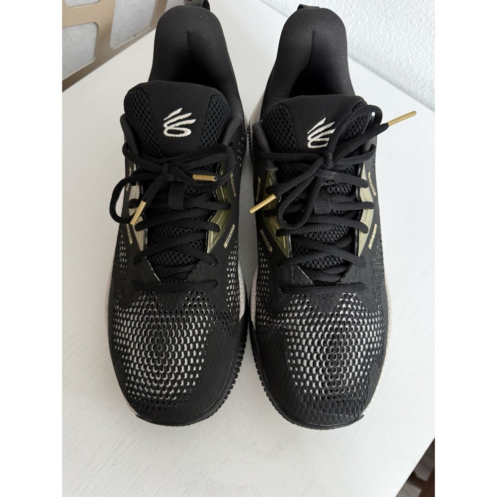 UNDER ARMOUR New Men's Black Gold Curry HOVR Splash 3 Sneakers 3026899-002 Sz 12 - Picture 2 of 9